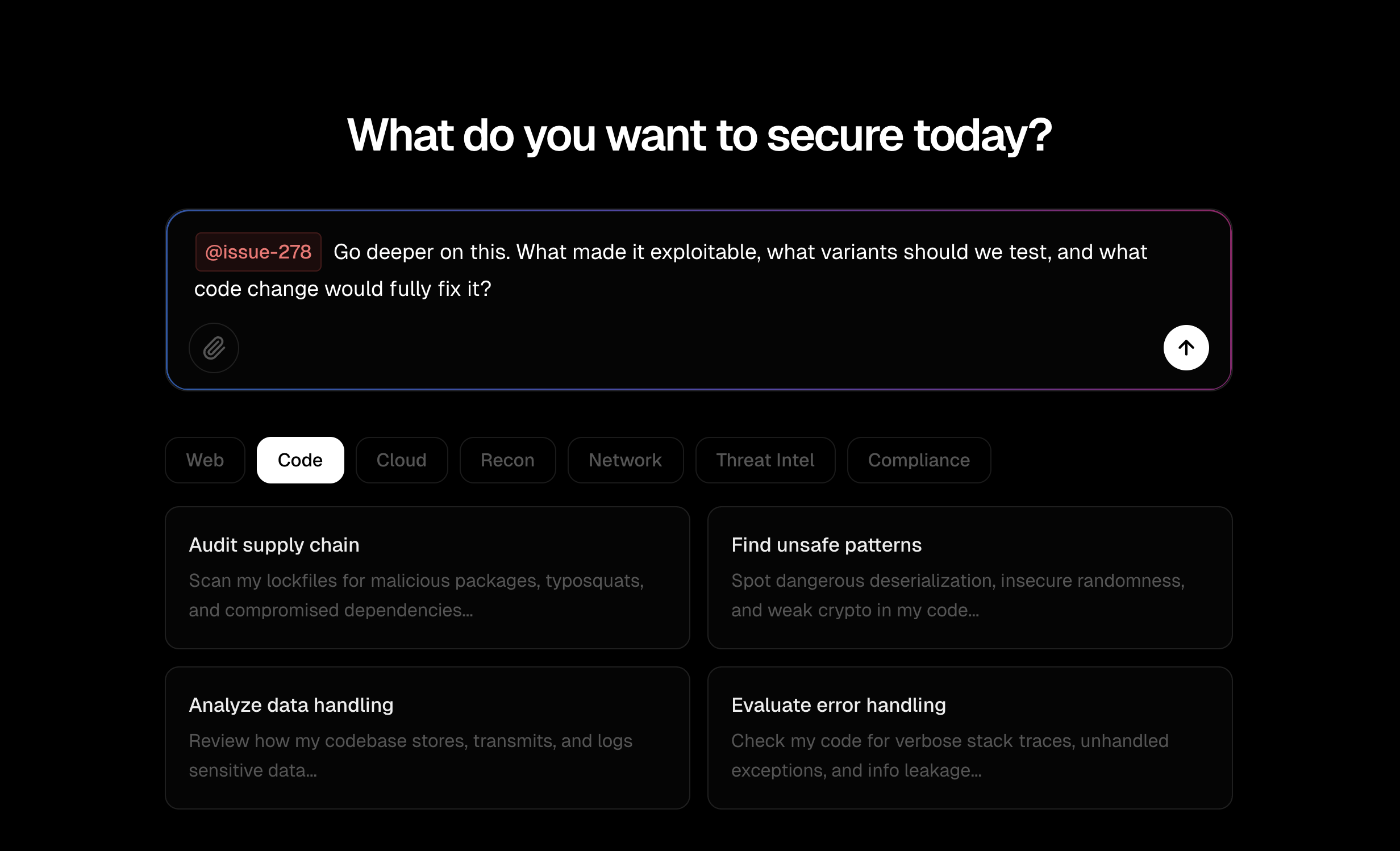 Security chat with an issue mention