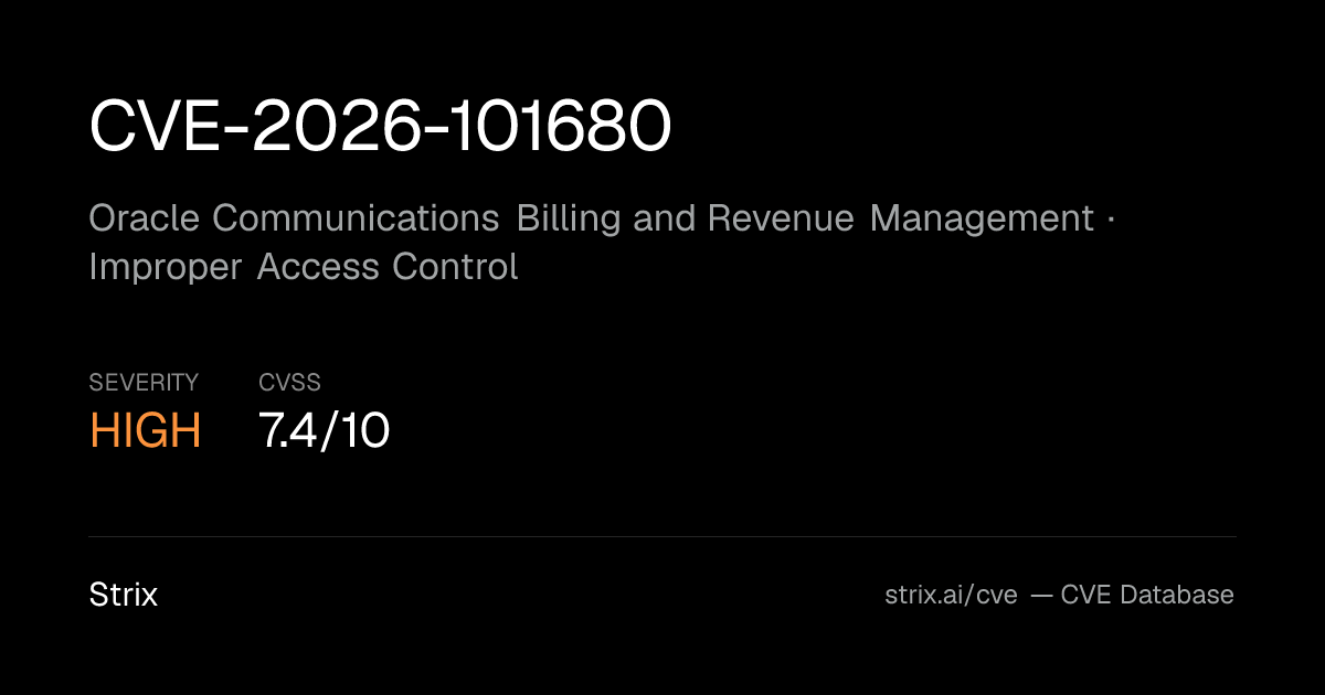 CVE-2026-101680: Oracle Communications Billing and Revenue…