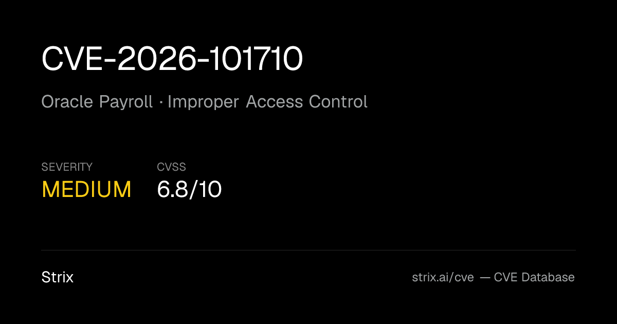 CVE-2026-101710: Oracle Payroll Improper Access Control