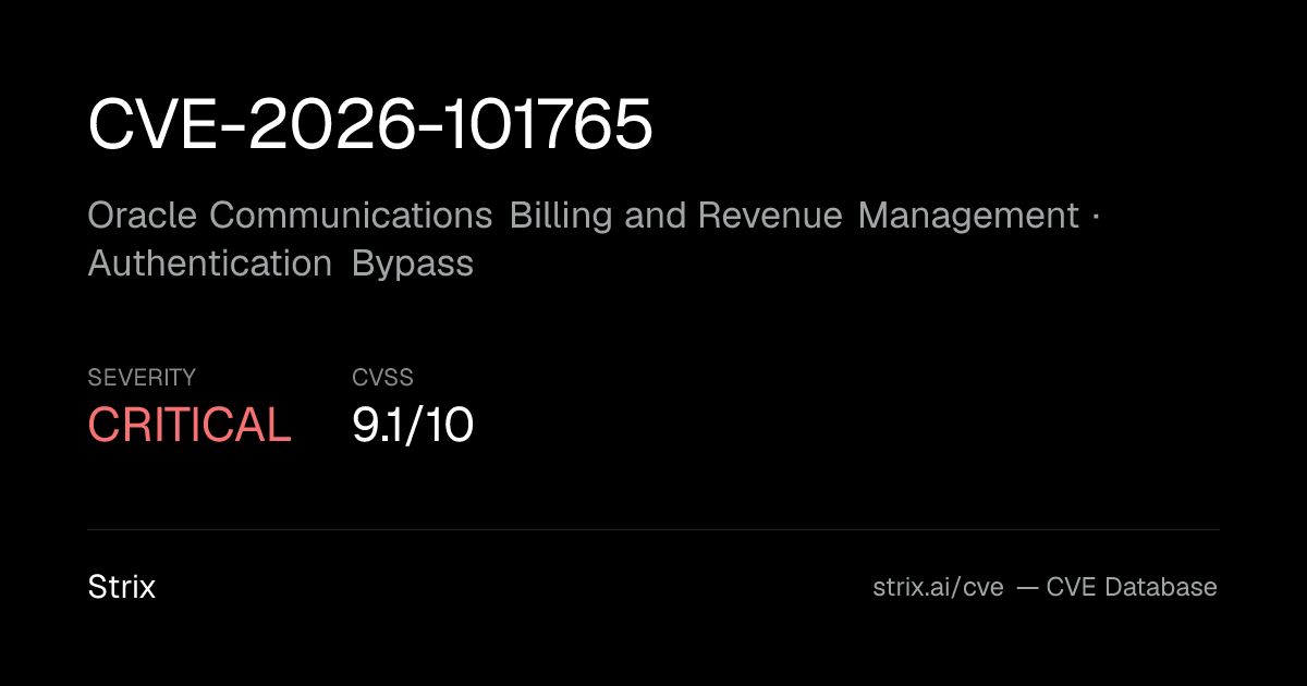 CVE-2026-101765: Oracle Communications Billing and Revenue…