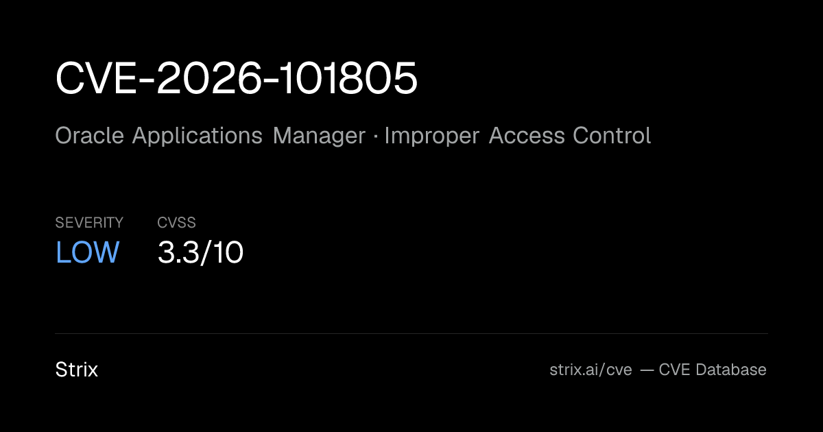 CVE-2026-101805: Oracle Applications Manager Vulnerability