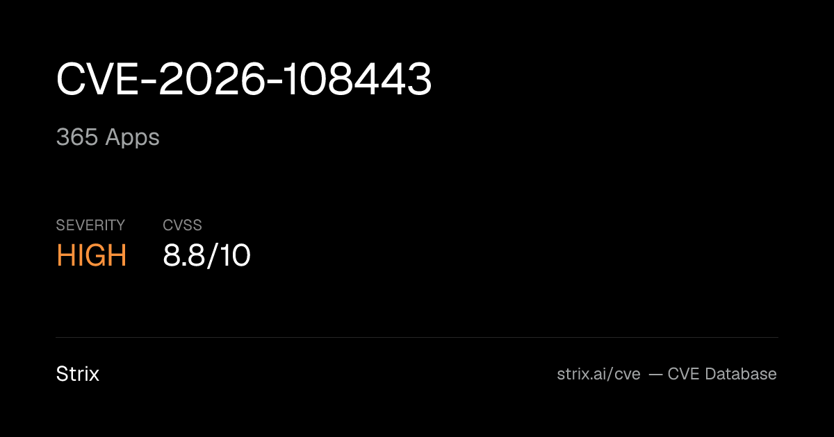 CVE-2026-108443: 365 Apps Vulnerability (CVSS 8.8)