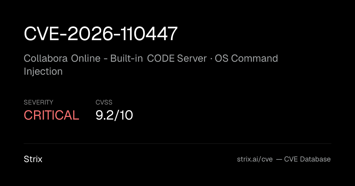 CVE-2026-110447: Collabora Online - Built-in CODE Server OS…