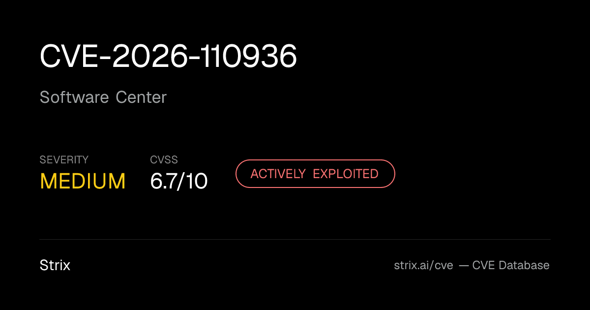 CVE-2026-110936: Siemens Software Center Vulnerability (CVSS 6.7)
