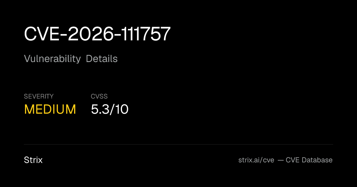 CVE-2026-111757: Hono is a Web application framework that…