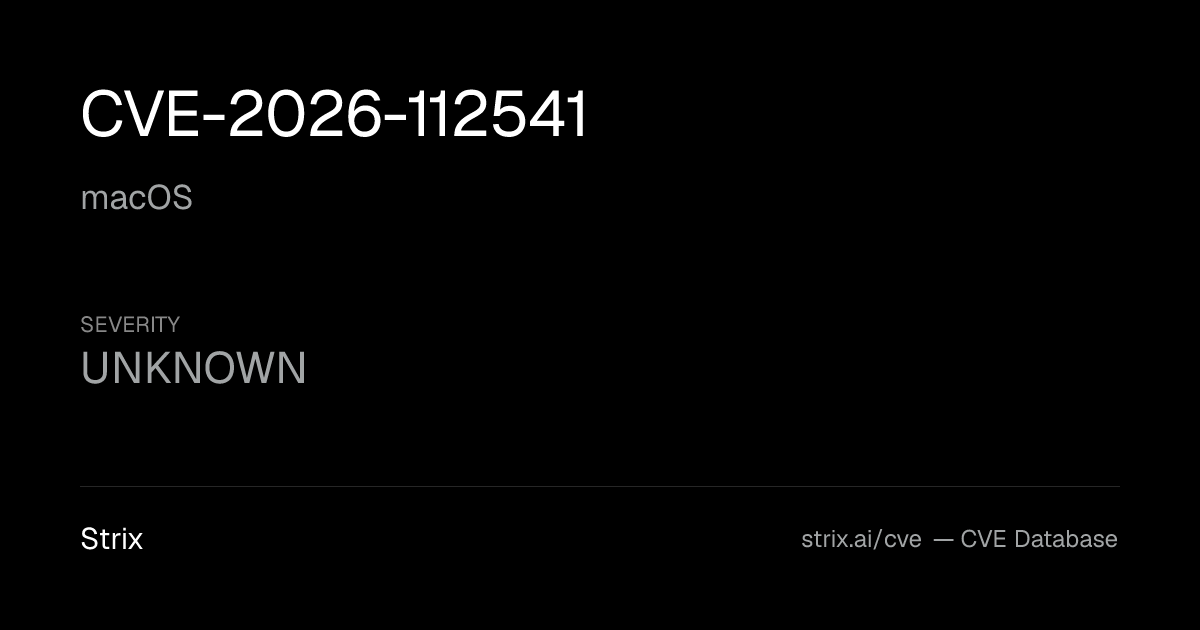 CVE-2026-112541: macOS Vulnerability — Fix & Details