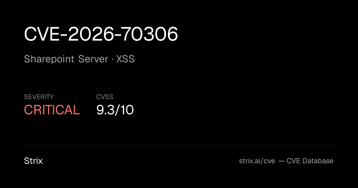 CVE-2026-70306: Sharepoint Server XSS (CVSS 9.3) — Fix & Details