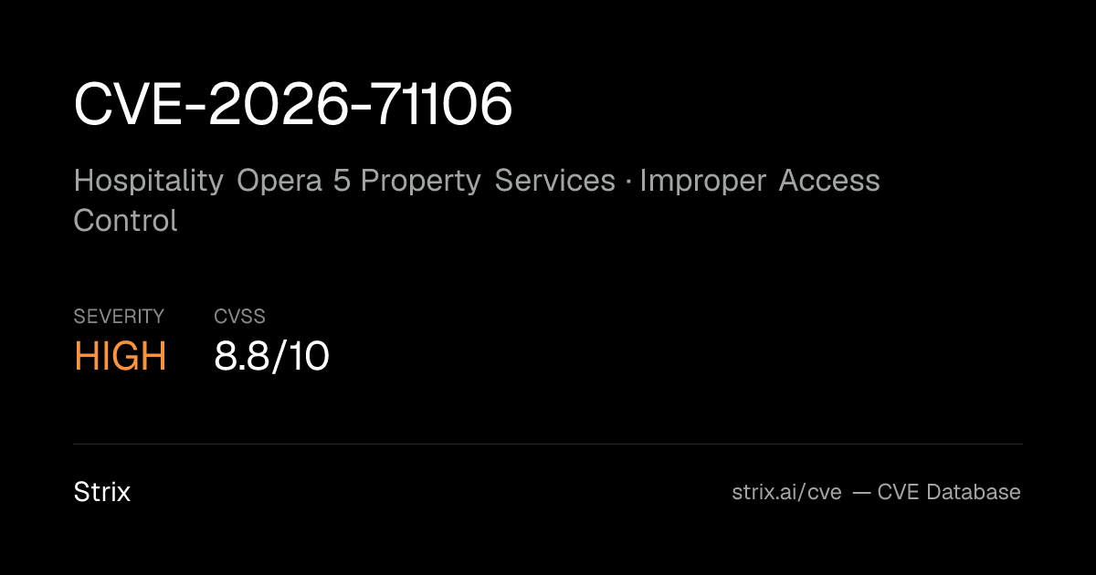 CVE-2026-71106: Hospitality Opera 5 Property Services Improper…