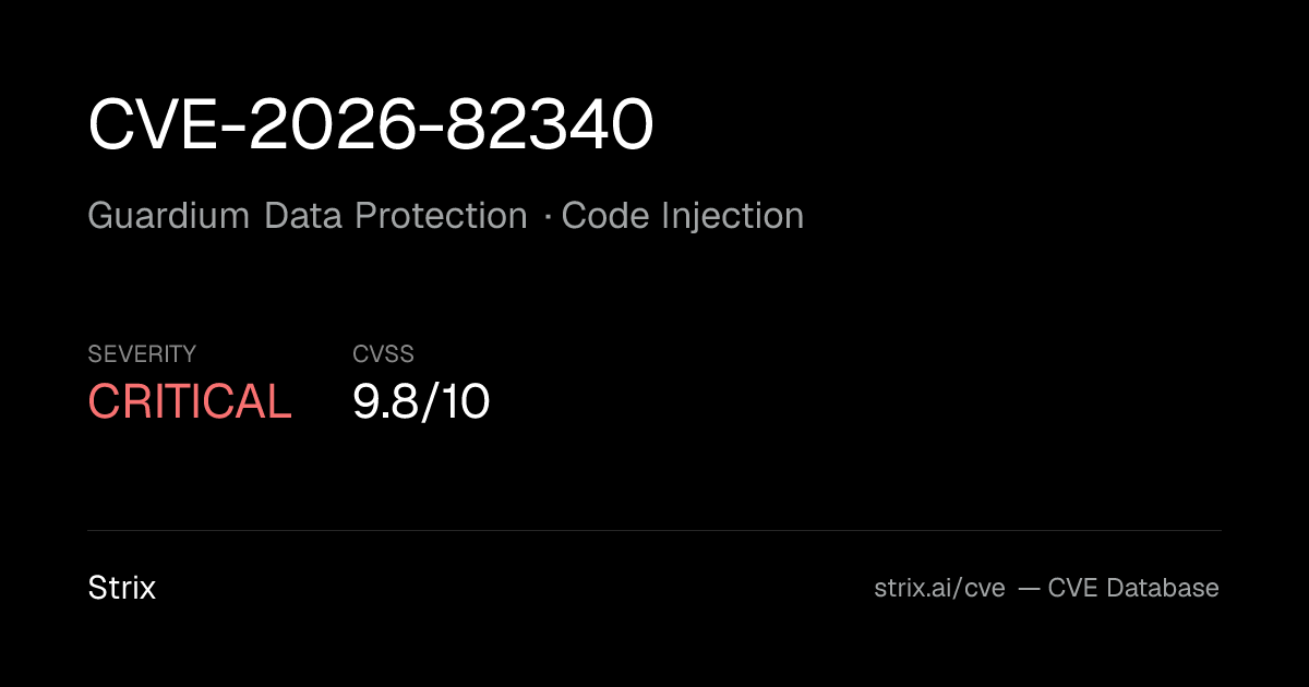 CVE-2026-82340: Guardium Data Protection Code Injection