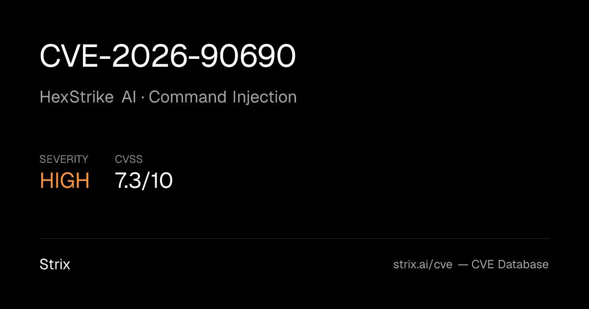 CVE-2026-90690: HexStrike AI Command Injection (CVSS 7.3)