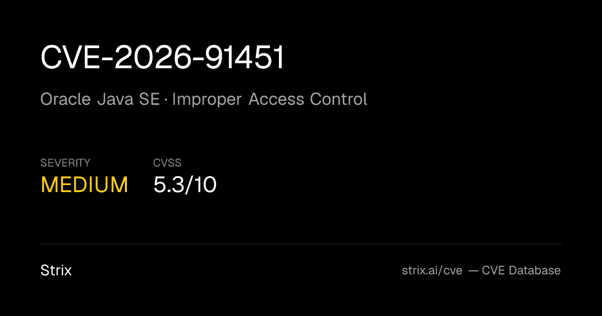 CVE-2026-91451: Oracle Java SE Improper Access Control (CVSS 5.3)