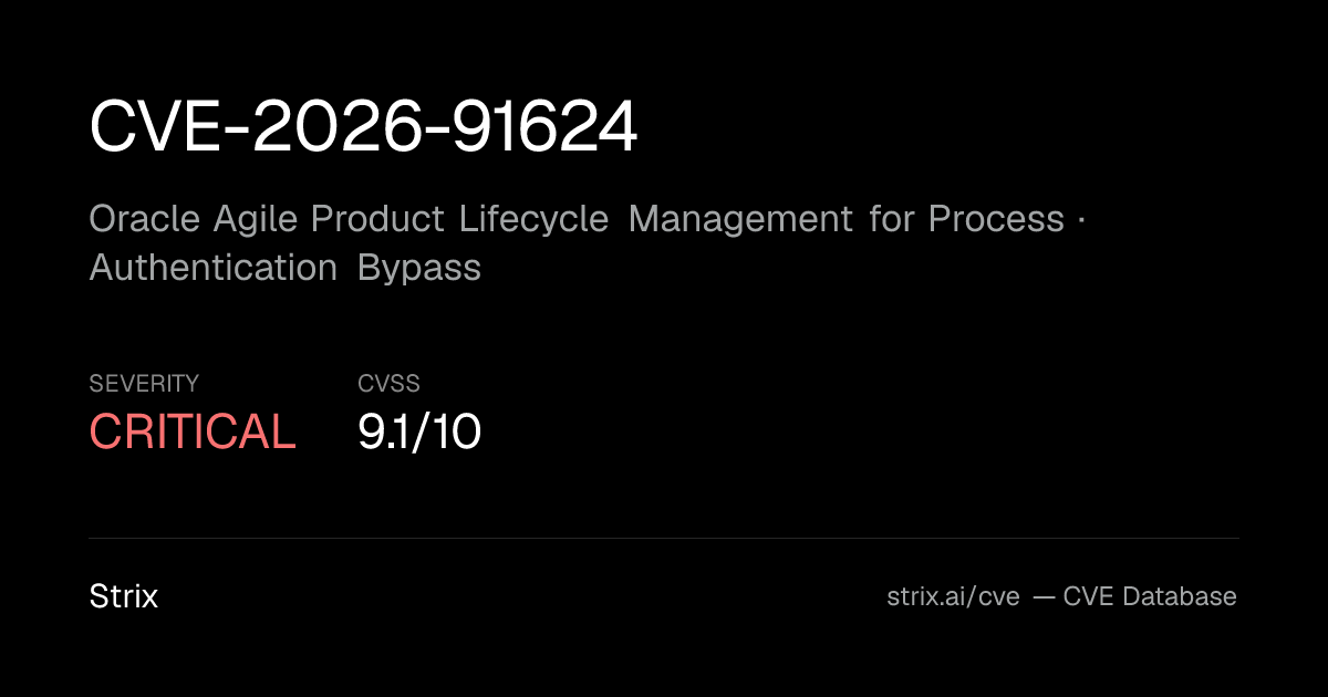 CVE-2026-91624: Oracle Agile Product Lifecycle Management for…